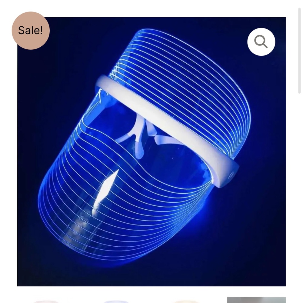 Three Color LED Light Mask for scarring, acne, etc - in box with charger